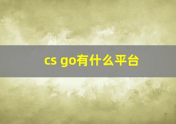 cs go有什么平台